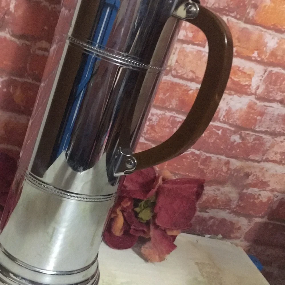 Antique 1939s Art Deco Bakelite Handle Chrome Cocktail Shaker